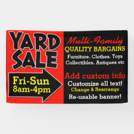 Banderoles La publicité réutilisable de brocante à domicile