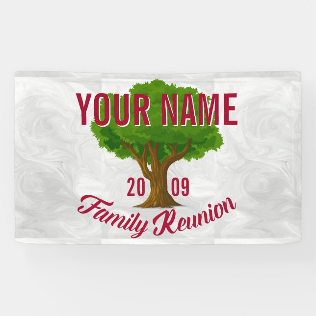 Banderoles La Réunion de famille personnalisée par arbre (Horizontal)