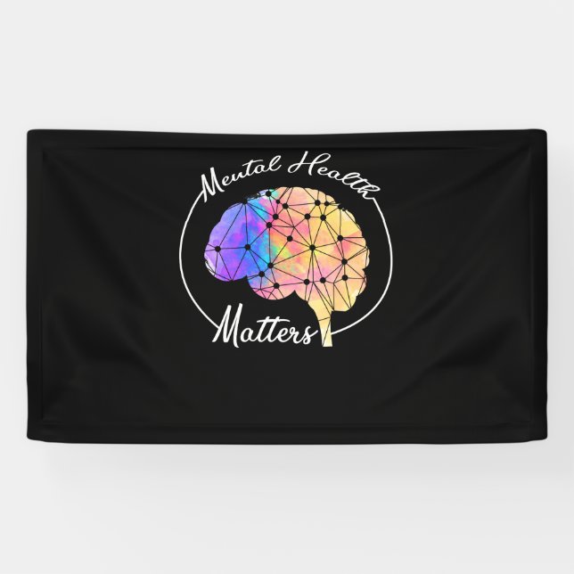 Banderoles La santé mentale est importante Cerveau drôle Mult (Horizontal)