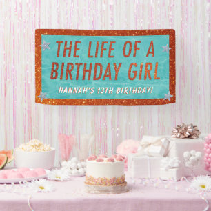 Banderoles La vie d'une fête de fille anniversaire Bienvenue