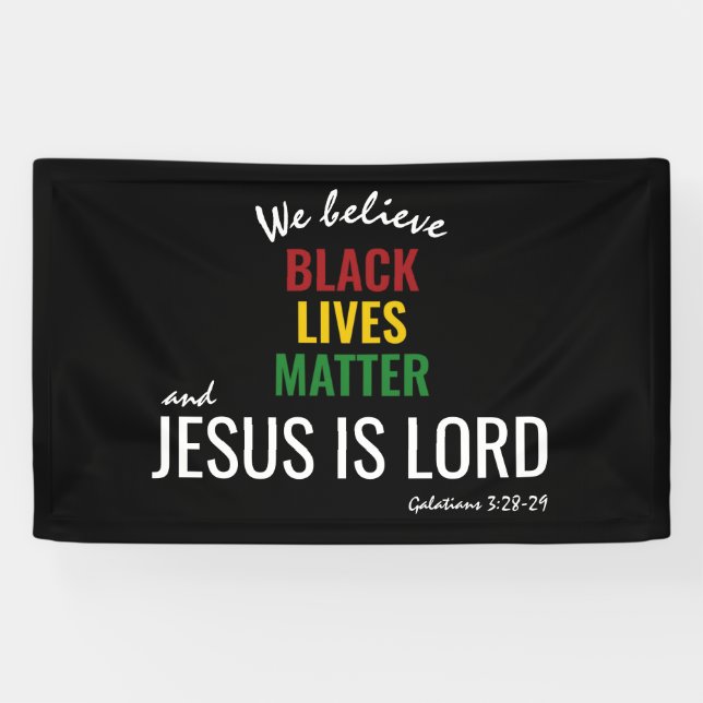 Banderoles LA VIE NOIRE EST IMPORTANTE | Déclaration de JÉSUS (Horizontal)