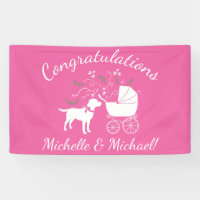 Labrador Chien Baby shower Rose Girl Lab