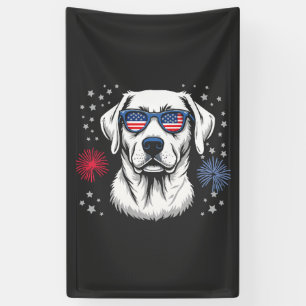 Banderoles Labrador patriotique avec lunettes de soleil USA