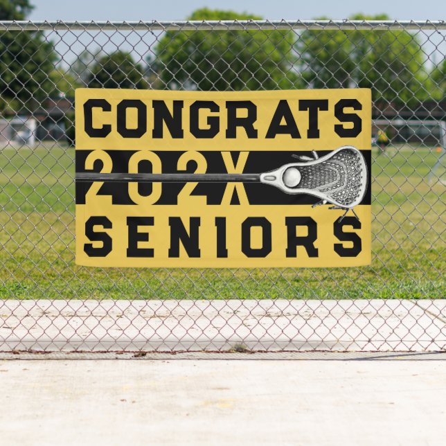 Banderoles Lacrosse Senior Night Gold (En situation)