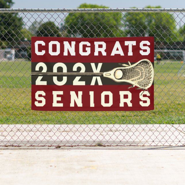 Banderoles Lacrosse Senior Night Maroon (En situation)