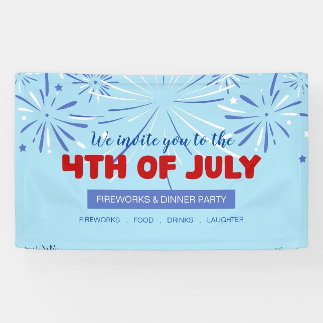Banderoles Laissez La Liberté Éclater ! - 4 JUILLET (Horizontal)