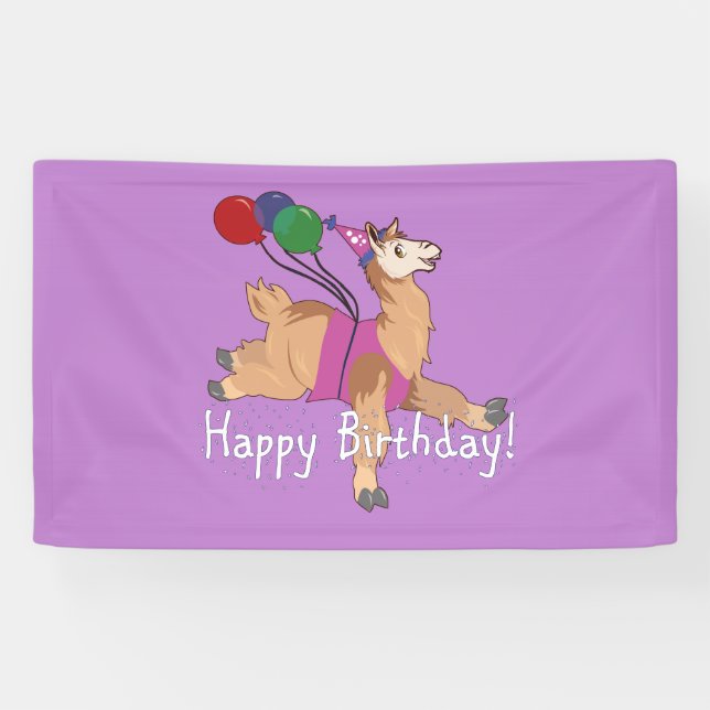 Banderoles Lama de joyeux anniversaire (Horizontal)