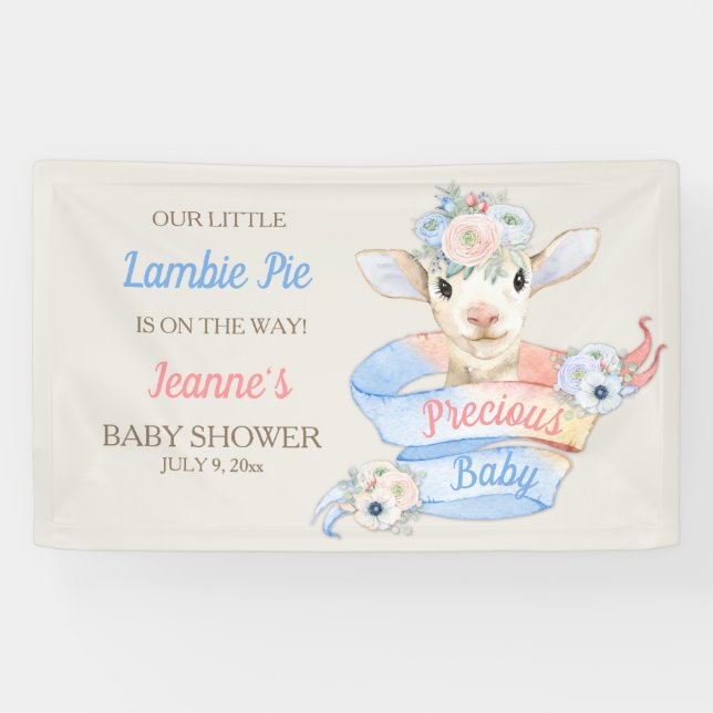 Banderoles Lambe rose bleu Sexe Neutre Révélation (Horizontal)