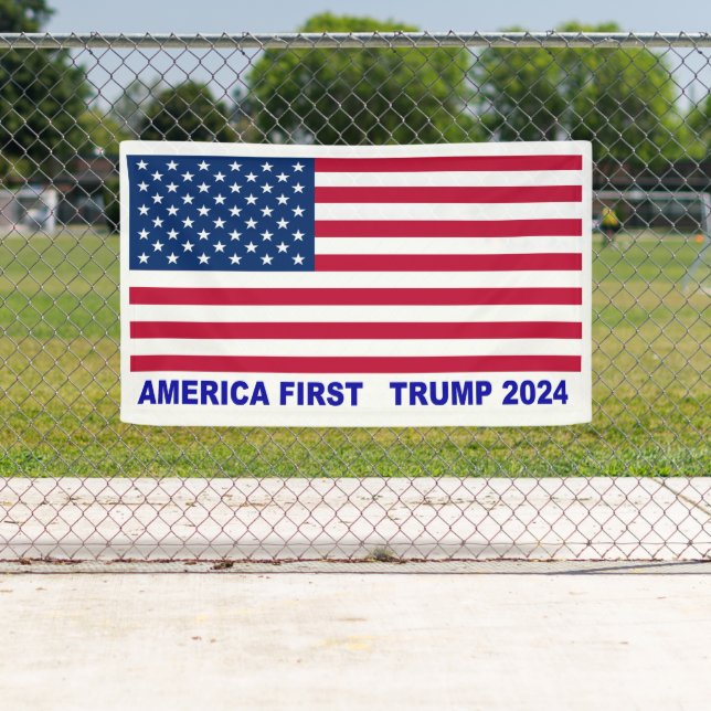 Banderoles L'Amérique d'abord Trump 2024 (En situation)
