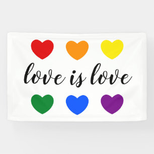 Banderoles L'amour du texte personnalisé est l'amour LGBT Coe