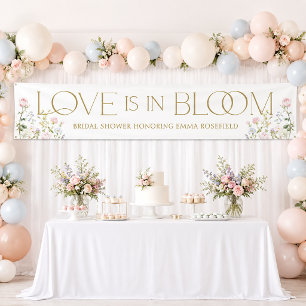 Banderoles L'amour est en fleurs Mariage Jardin Fête de Marié