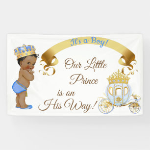 Banderoles Landau pour bébé prince royal bleu or