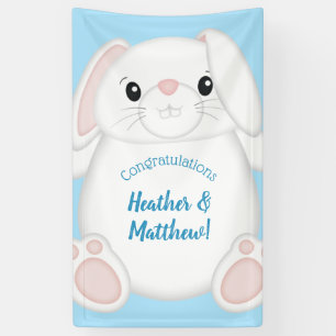 Banderoles Lapin Baby shower lapin bleu