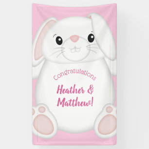 Banderoles Lapin Baby shower rose
