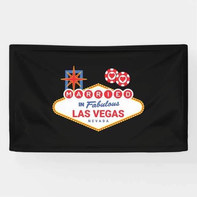 Banderoles Las Vegas Mariage - Couple marié à Las Vegas (Horizontal)