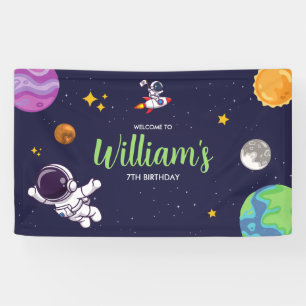 Banderoles L'astronaute de l'espace à tout âge fête d'anniver