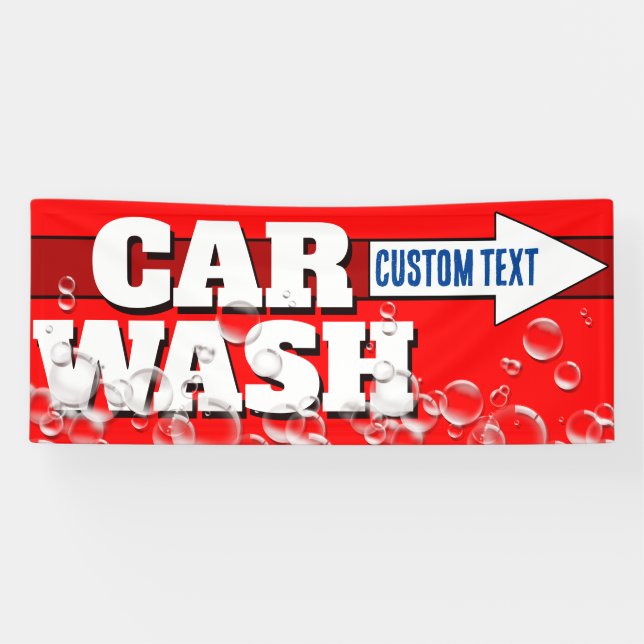 Banderoles Lave-auto personnalisable Gras Bubbly Publicité (Horizontal)