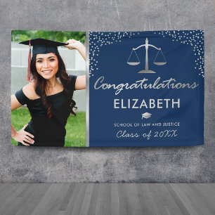 Banderoles Law School Photo Graduation Party Banner