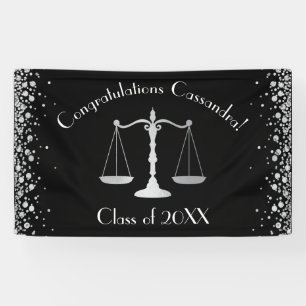 Banderoles Lawyer Law School Graduation Party Black Silver