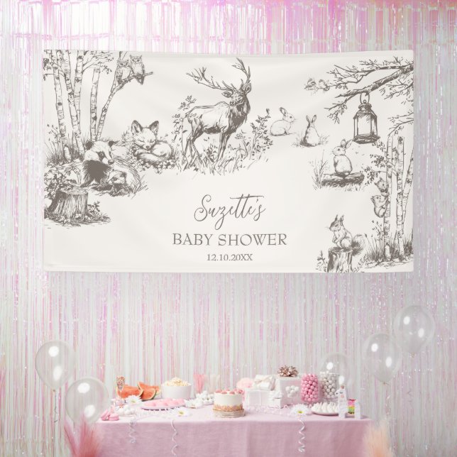 Banderoles Le Baby shower des animaux des bois (Fête)