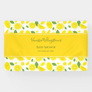 Banderoles Le Baby shower vert jaune citron souriant