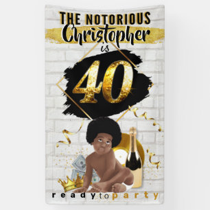 Banderoles Le célèbre 40e anniversaire Noir Or Hip hop des an