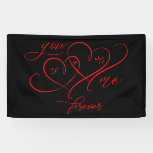 BANDEROLES LE COEUR ROMANTIQUE ROUGE DE LA JOURNÉE DE VALENT