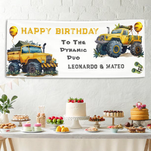 Banderoles Le Dynamique Safari Monster Truck Twins Party