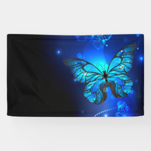 Banderoles Le papillon morpho dans l'Arrière - plan sombre