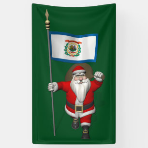 Banderoles Le Père Noël Drapeau De Virginie Occidentale