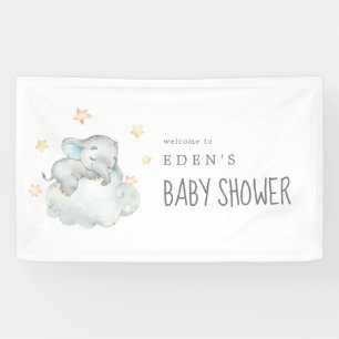 Banderoles Le petit garçon endormi Baby shower d'éléphant 