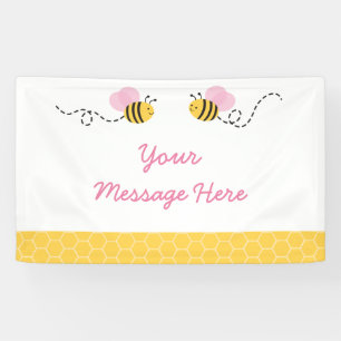 Banderoles Le rose mignon gaffent le baby shower d'abeille