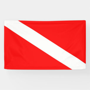 Banderoles le symbole diagonal rouge de la plongée sous-mari
