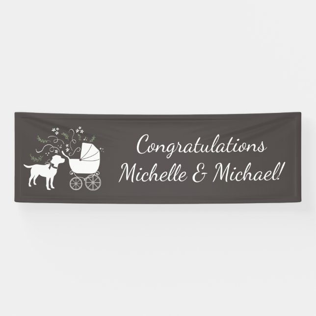 Banderoles Le thème du chien du Labrador Baby shower Neutre s (Horizontal)