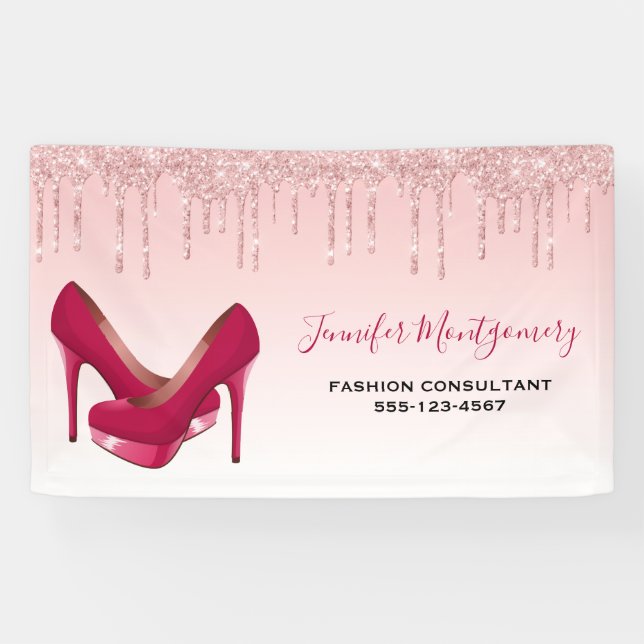 Banderoles Lecteurs de Parties scintillant rose moderne et ta (Horizontal)