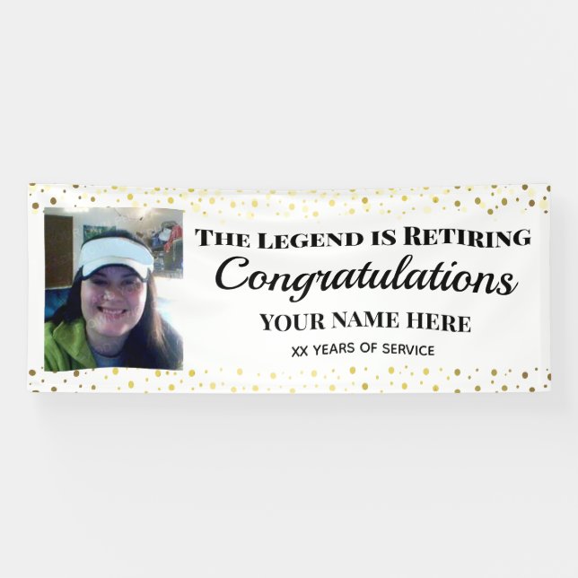 Banderoles Legend Gold Confetti One Photo Bann (Horizontal)