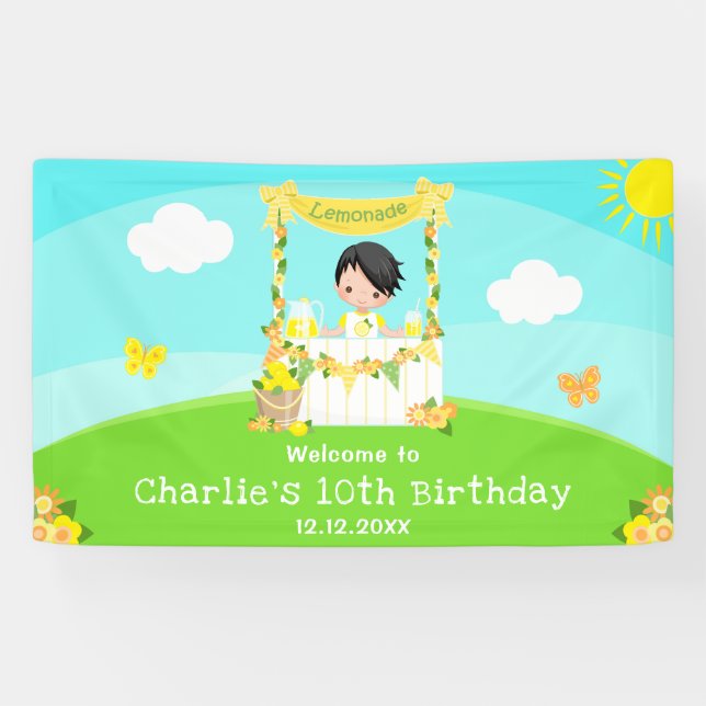 Banderoles Lemonade Black Hair Boy Bienvenue (Horizontal)