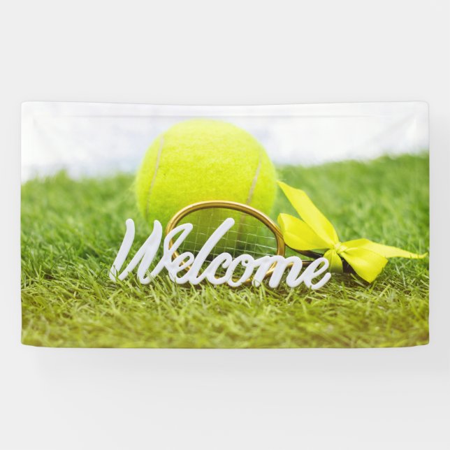 Banderoles Les balles de tennis et les raquettes accueillent  (Horizontal)