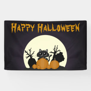 Banderoles Les enfants mignons Halloween Party Black Cat Grav