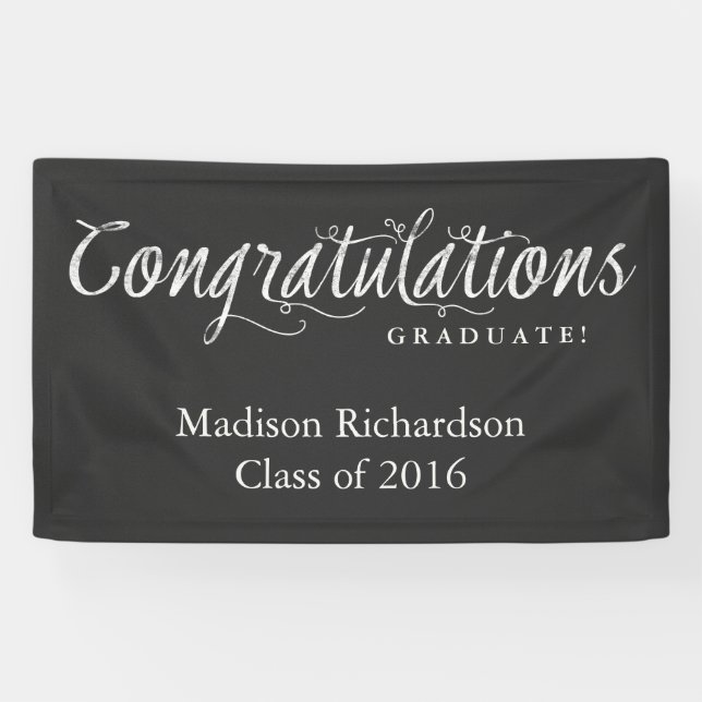 Banderoles Les félicitations reçoivent un diplôme le style à (Horizontal)