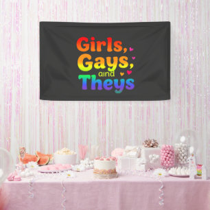 Banderoles Les filles, les gays, et ils sont LGBT Pride Mois