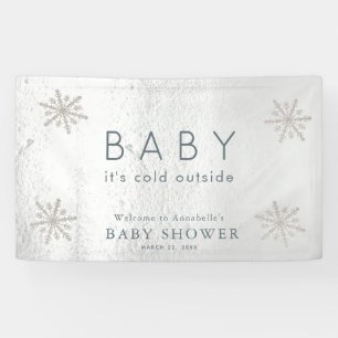 Banderoles Les flocons d'argent Bienvenue au Baby shower de n