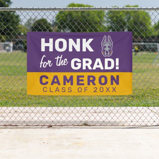 Banderoles Les grands Danois de l'UAlbany | Honk pour la bann (En situation)