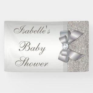 Banderoles Les paillettes argentées de Faux cintrent le baby