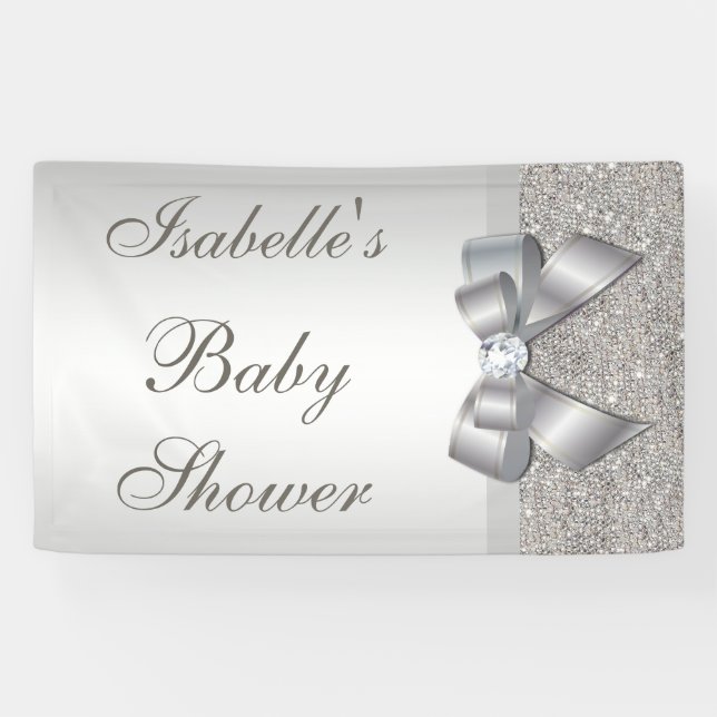 Banderoles Les paillettes argentées de Faux cintrent le baby (Horizontal)