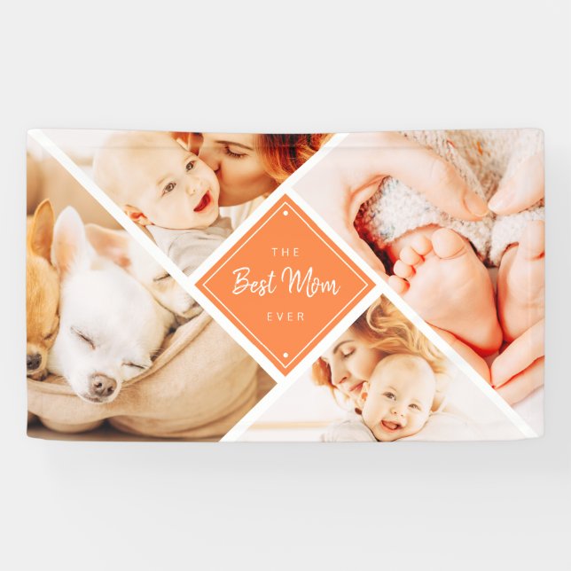 Banderoles Les photos de Best Maman Ever Modern Custom (Horizontal)