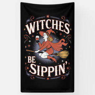 Banderoles Les sorcières boivent Halloween vacances chics