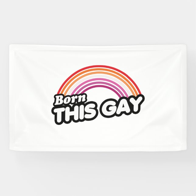 Banderoles Lesbienne - Né ce gay (Horizontal)