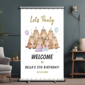 Banderoles Let’s Party Groundhog 5th Birthday – Fun Kids