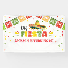 Banderoles LET'S FIESTA Birthday Party banner backdrop 